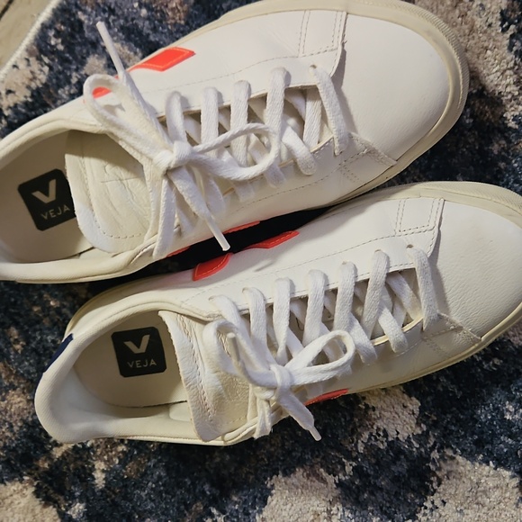 Veja White and Orange Sneakers - Picture 2 of 9